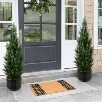 SeelinnS Artificial Cedar Pine Tree Christmas Tree Artificial Topiary Cedar Trees Potted UV Rated Plant for Home Decor Indoors and Outdoors 4FT Fake Plants Tall Faux Plants Shrubs (2 Pack)