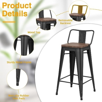 Yongchuang Bar Stools Set of 4 - Stylish Kitchen Seating