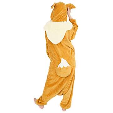 SAZAC Pokemon Eevee Kigurumi Onesie - Adult Halloween, Cosplay, Loungewear - Ultra Soft & Cozy - Uni...