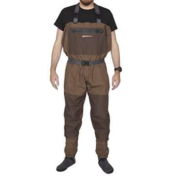 Compass 360 by SJK Deadfall Breathable STFT Chest Wader Waterproof Fishing, Bootfoot, Fly Fishing, L...