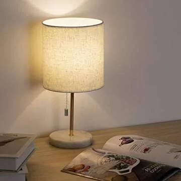 HAITRAL Modern Marble Base Bedside Table Lamp