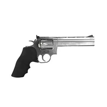 ASG Dan Wesson 715 6" Airgun BB Revolver - CO2 Powered, Double Action, 4.5mm Steel BB- Includes Speed Loader & 6 Cartridges - Silver