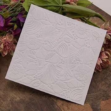 Welcome to Joyful Home 1PC Seashell Background Embossing Folder for Card Making Floral DIY Plastic Scrapbooking Photo Album Card Paper DIY Craft Decoration Template Mold