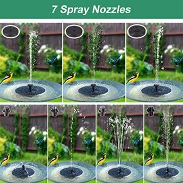 Upgraded Solar Water Fountain, GAIZERL 3.5W Solar Fountain Pump for Bird Bath with Battery Backup, F...