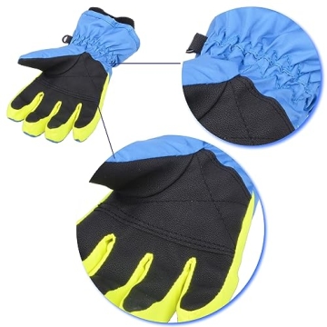 TRIWONDER Ski Snow Gloves for Kids Boys Girls Waterproof Winter Warm Mittens Thermal Snowboard Gloves (XS, Blue)