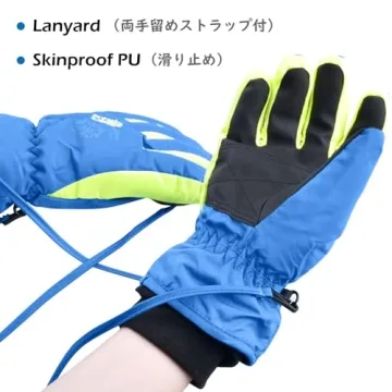 TRIWONDER Ski Snow Gloves for Kids Boys Girls Waterproof Winter Warm Mittens Thermal Snowboard Gloves (XS, Blue)