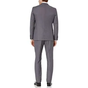 Adam Baker by Needdle & Stitch Men's Tux-SP Slim Fit Tuxedo Suit Set - Heather Grey - Stylish Formal...