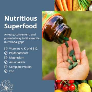 Nutrex Hawaii, Pure Hawaiian Spirulina - 1000 mg Tablets - Hawaiian Grown Natural, Nutrient Rich Superfood - Immune Support, Detox & Energy – Vegan Complete Protein, Non-GMO, Original, 180 Count