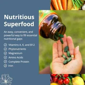 Nutrex Hawaii, Pure Hawaiian Spirulina - 1000 mg Tablets - Hawaiian Grown Natural, Nutrient Rich Superfood - Immune Support, Detox & Energy – Vegan Complete Protein, Non-GMO, Original, 180 Count