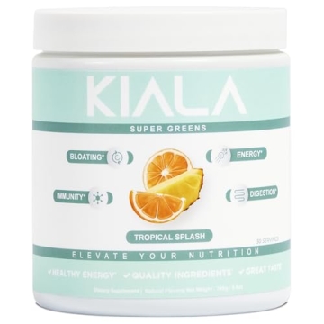 Kiala Nutrition Super Greens, Organic Greens Powder with Spirulina & Chlorella for Digestion, Gut He...