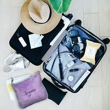 TravelerClub Travel Blanket Airplane Compact-Airline Lightweight Blanket-Plane Packable Travel Blanket and Pillow Set-Portable Hiking Blanket-Car Blankets and Throws-Camping/Backpacking/Office