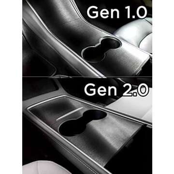 Premium Tesla Model 3 / Model Y Center Console Wrap - Brushed Black Metallic