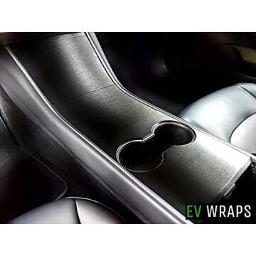 Tesla Model 3/Y Center Console Wrap - Brushed Black Metallic
