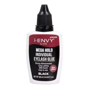 i-Envy by Kiss Mega Hold False Eyelash Adhesive - Long Lasting, Precision Application (Black)