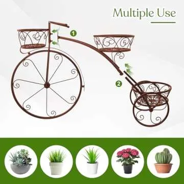 Sorbus Tricycle Plant Stand - Flower Pot Cart Holder - Ideal for Home, Garden, Patio - Great Gift for Plant Lovers, Housewarming, Mother’s Day - Parisian Style (Bronze)