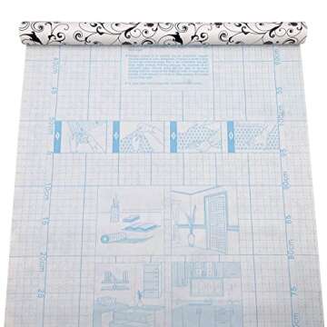 Yifely Black Vine Shelf Liner Self-Adhesive Furniture Paper DIY Dresser Drawer Covering Sticker 17.7 Inch by 9.8 Feet