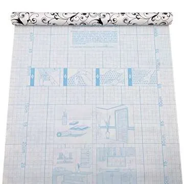 Yifely Black Vine Shelf Liner Self-Adhesive Furniture Paper DIY Dresser Drawer Covering Sticker 17.7 Inch by 9.8 Feet