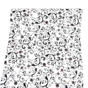 Yifely Black Vine Shelf Liner Self-Adhesive Furniture Paper DIY Dresser Drawer Covering Sticker 17.7 Inch by 9.8 Feet