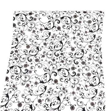 Yifely Black Vine Shelf Liner Self-Adhesive Furniture Paper DIY Dresser Drawer Covering Sticker 17.7 Inch by 9.8 Feet