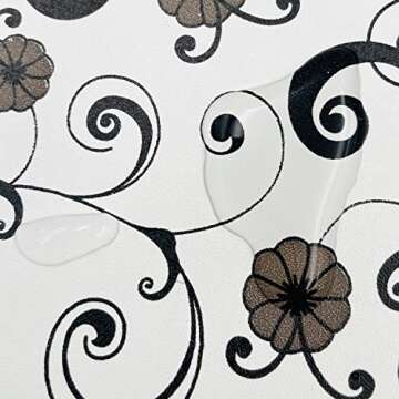 Yifely Black Vine Shelf Liner Self-Adhesive Furniture Paper DIY Dresser Drawer Covering Sticker 17.7 Inch by 9.8 Feet