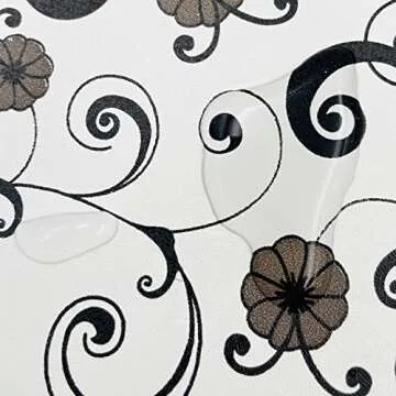 Yifely Black Vine Shelf Liner Self-Adhesive Furniture Paper DIY Dresser Drawer Covering Sticker 17.7 Inch by 9.8 Feet