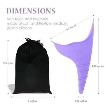 v cool livat Travel Female Urination Device - 2 Pack Reusable Silicone Portable Lady Urinal Pee Funn...