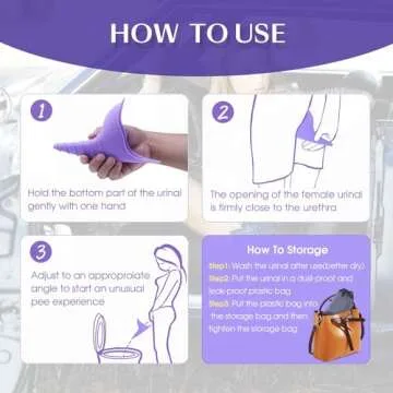 v cool livat Travel Female Urination Device - 2 Pack Reusable Silicone Portable Lady Urinal Pee Funnel Pee Urine Cups Standing Up Camping Outdoor Drawstring Discreet Carry Bag