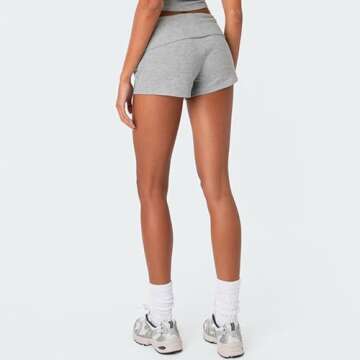 Women Low Waist Lounge Shorts Fold Over Skinny Pajamas Shorts Summer Casual Pj Bottom Sleep Shorts(A...