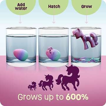 Dan&Darci Unicorn Hatching Surprise Eggs for Kids - 6 Pack - Grows 600% - Unicorn Toys for Girls & B...