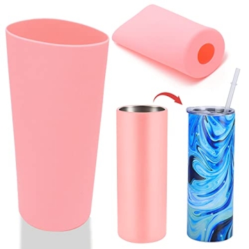 GORGECRAFT 2PCS Unseamed Silicone Wrap for Sublimation Tumblers 20oz Reusable Silicone Sublimation S...