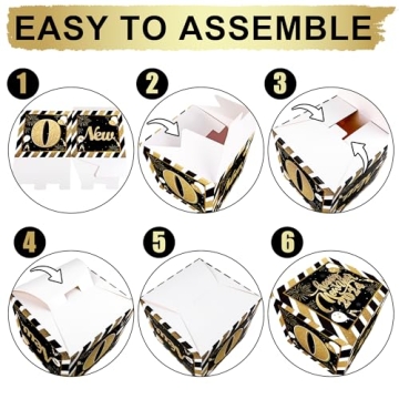 New Year's Eve 2024 Party Supplies, Black Gold Happy New Year's Balloon Boxes with 2024 for Black Gold Theme New Year's Eve Party Decorations