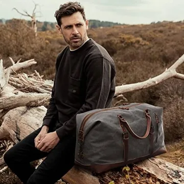 S-ZONE Canvas Duffle Bag for Men's Travel and Weekends