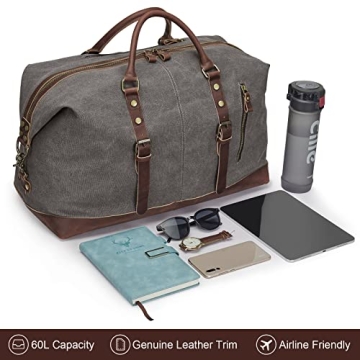 S-ZONE Canvas Duffle Bag for Men's Travel and Weekends