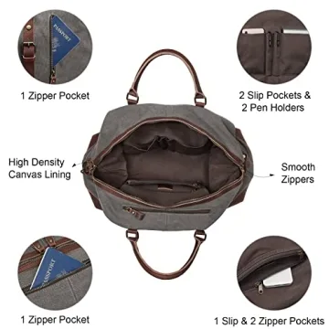 S-ZONE Canvas Duffle Bag for Men's Travel and Weekends