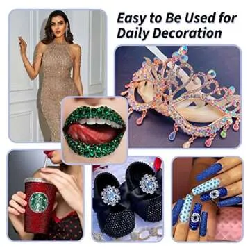 Dowarm 1440 Pieces Crystal Clear Hotfix Crystals, 4mm Hotfix Rhinestones for Crafts Clothing, Flatback Glass Gems for Dance Costumes (SS16)