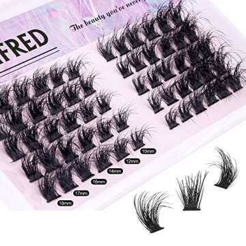 Individual Lashes Cluster Flat Lashes Mink Eyelashes Extension D Curly False Eyelashes Natural Look Wispy Fake Lashes DIY at Home 10mm-18mm Cluster Lashes by Winifred