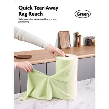 Fantasticlean Microfiber Cleaning Cloth Roll -75 Pack, Tear Away Microfiber Towels, 12" x 12", Reusa...