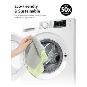 Fantasticlean Microfiber Cleaning Cloth Roll -75 Pack, Tear Away Microfiber Towels, 12" x 12", Reusable, Washable, Scratch Free, Ultra Absorbent Dish Rags for Car, Home, Garage or Shop (Green)