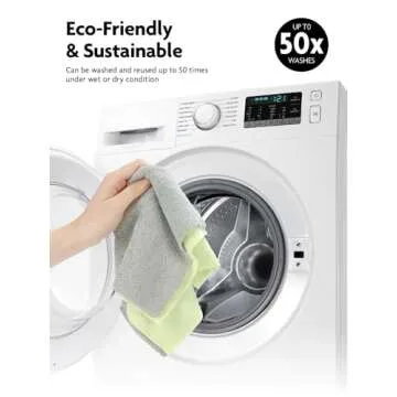 Fantasticlean Microfiber Cleaning Cloth Roll -75 Pack, Tear Away Microfiber Towels, 12" x 12", Reusable, Washable, Scratch Free, Ultra Absorbent Dish Rags for Car, Home, Garage or Shop (Green)