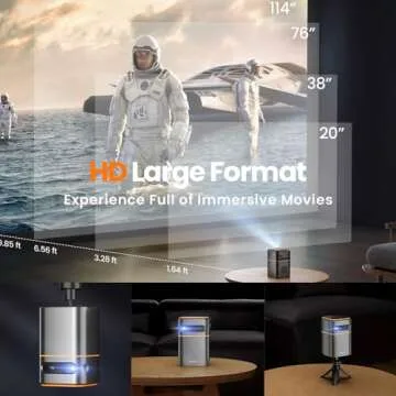 Compact FATORK Mini Projector with HD 1080P and WiFi