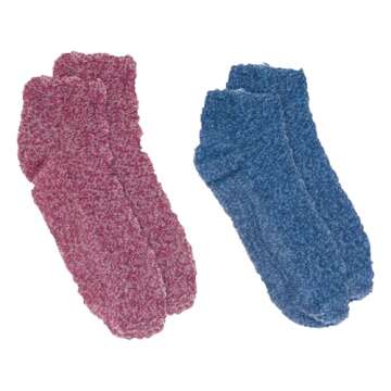 Dr. Scholl's Women's 2 Pack Soothing Spa Low Cut Lavender + Vitamin E Socks with Silicone Treads, Pi...