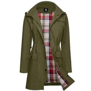 SaphiRose Lightweight Waterproof Rain Jacket for Women