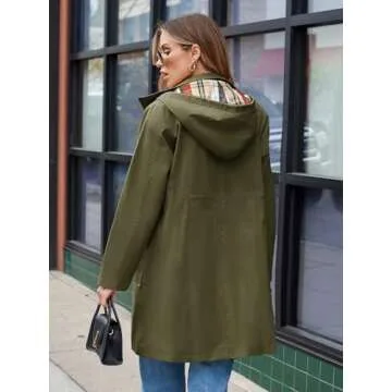 SaphiRose Lightweight Waterproof Rain Jacket for Women