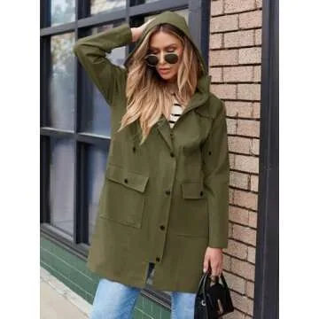 SaphiRose Lightweight Waterproof Rain Jacket for Women