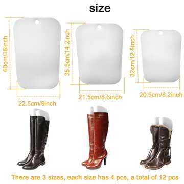 Enenes 12 Sheets (6 Pairs) Boot Shaper Form Inserts, Boot Shaper Support for Women and Men (12 inch,...