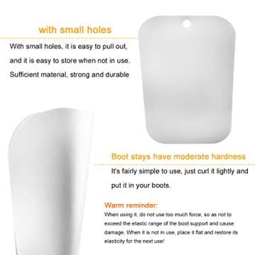 Enenes 12 Sheets (6 Pairs) Boot Shaper Form Inserts, Boot Shaper Support for Women and Men (12 inch, White)