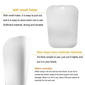 Enenes 12 Sheets (6 Pairs) Boot Shaper Form Inserts, Boot Shaper Support for Women and Men (12 inch, White)