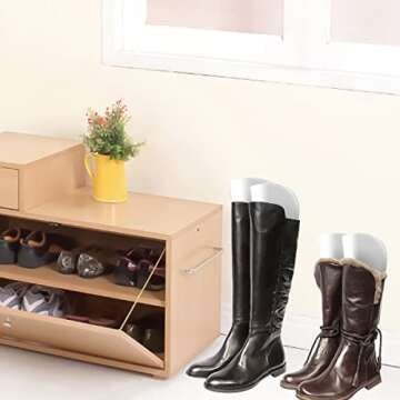 Enenes 12 Sheets (6 Pairs) Boot Shaper Form Inserts, Boot Shaper Support for Women and Men (12 inch, White)