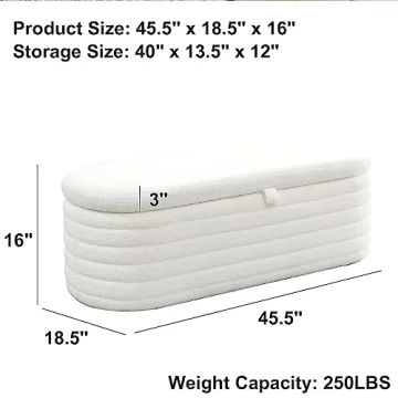 Stylish and Functional 45.5” Storage Ottoman Bench
