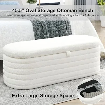 Stylish and Functional 45.5” Storage Ottoman Bench